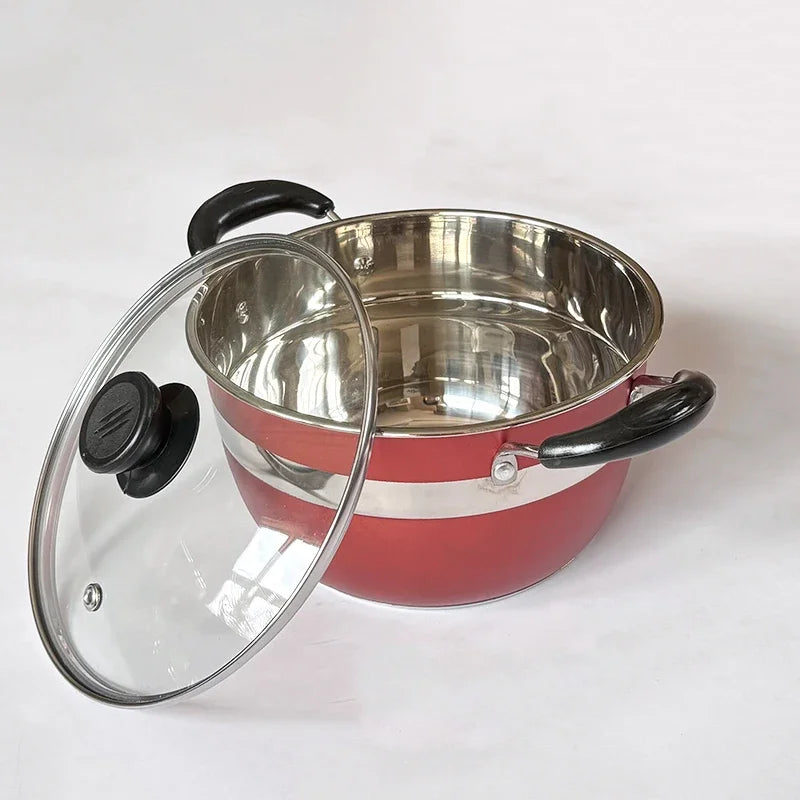 Wholesale Stainless Steel 12Pcs Cookware Set Polishing Thickened Double Bottom Stock Pots and Pans Juego De Ollas Casseroles