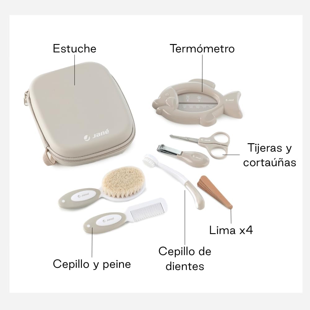 Jané Kit Hygiène Bébé avec Trousse, Set Complet Nouveau-né