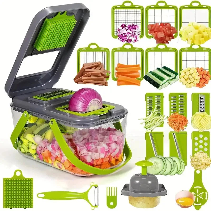 22 in 1 Multifunctional Vegetable Chopper Onion Grater Carrot Potato Shredder Fruit Slicer Garlic Chopper Kitchen Gadget Tool