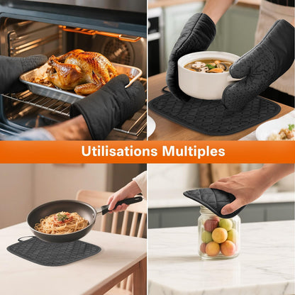 Lot de 4 Gant Four Maniques Cuisine