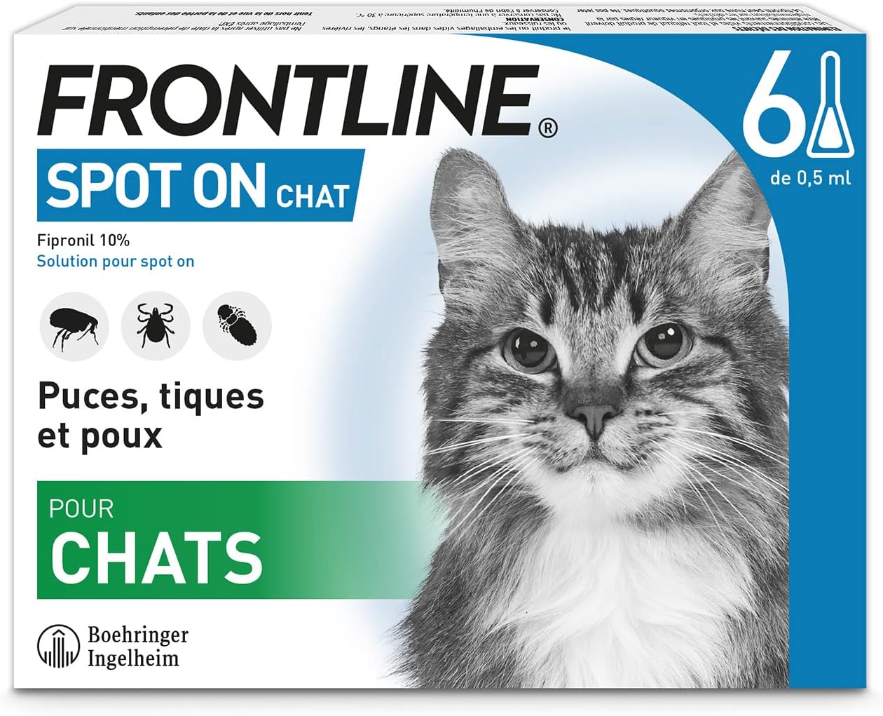 FRONTLINE Spot On Chat - Anti Puces, Tiques &amp; Poux