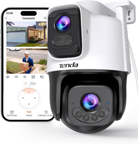 Tenda CH9 Caméra Surveillance WiFi Extérieure Double Objectif 2K