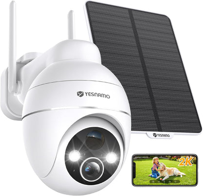 2K Camera Surveillance WiFi Exterieure sans Fil, Énergie Solaire et 360°