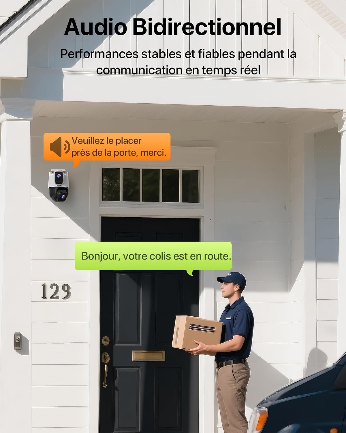 Tenda CH9 Caméra Surveillance WiFi Extérieure Double Objectif 2K