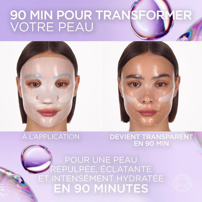 Masque Visage Hydrogel Éclat, Hydratation Intense