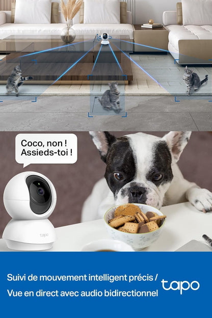 Tapo C210 2 Pack Caméra WiFi Intérieure 2K QHD 3MP