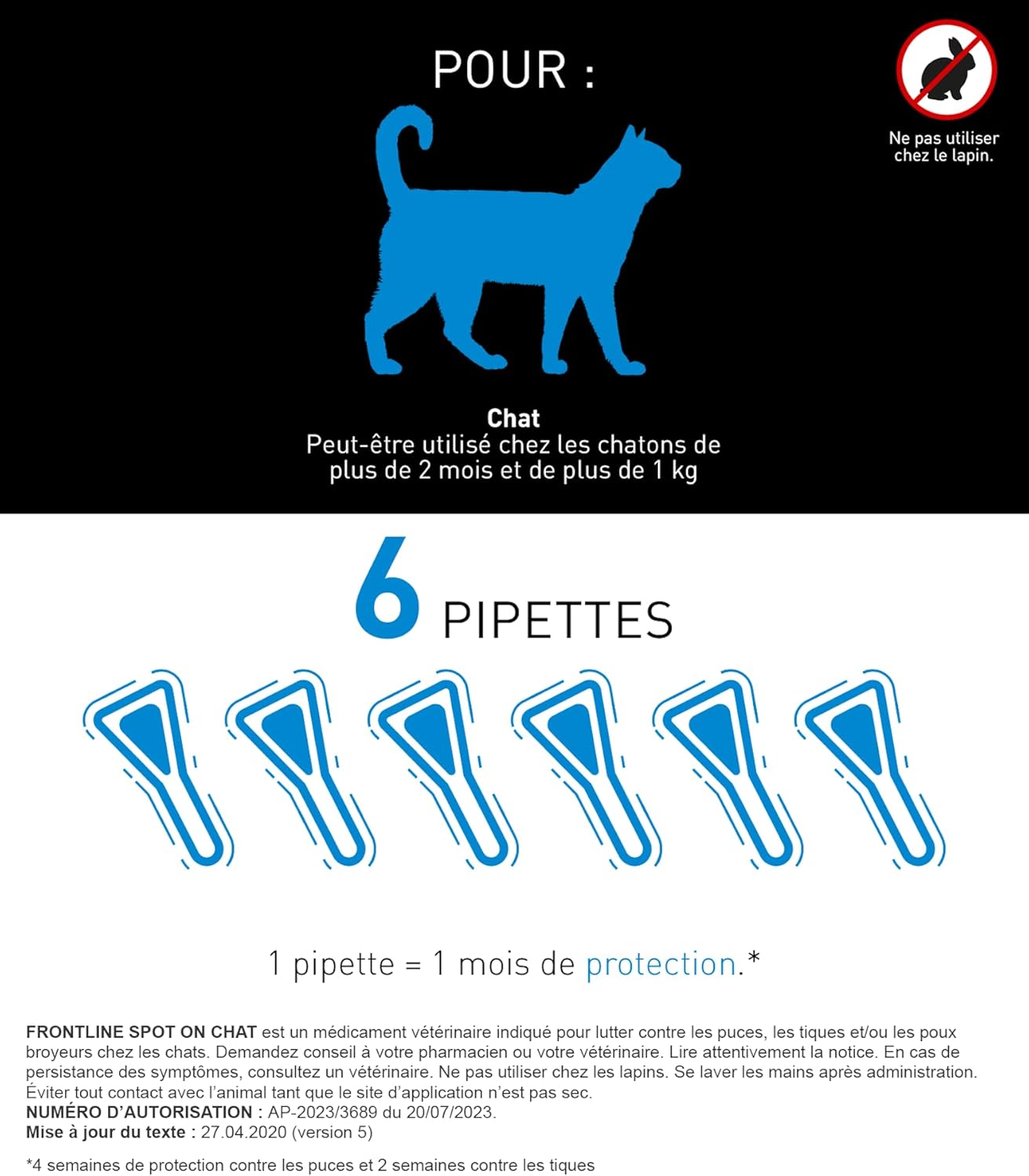 FRONTLINE Spot On Chat - Anti Puces, Tiques &amp; Poux