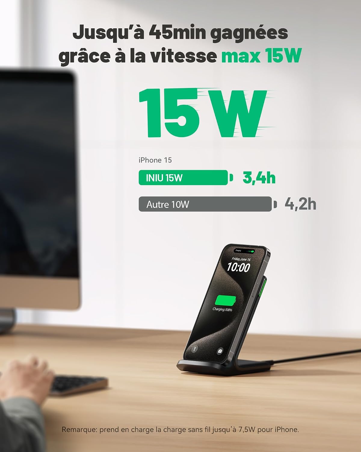 INIU Chargeur Induction 15W