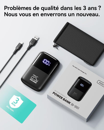 INIU Batterie Externe, Mini 10000mAh 22.5 W Power Bank Charge Rapide