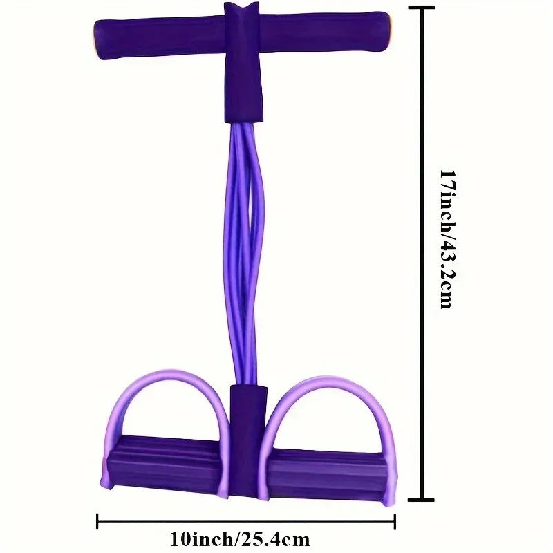 6-Pipe Elastic Yoga Resistance Band - Purple PVC Exercise Bands for Core, Arms & Legs Workouts, Home Gym Fitness Equipment