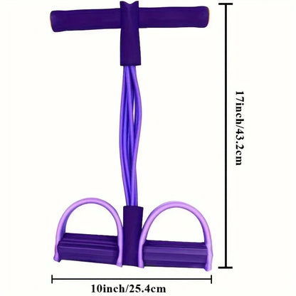6-Pipe Elastic Yoga Resistance Band - Purple PVC Exercise Bands for Core, Arms & Legs Workouts, Home Gym Fitness Equipment