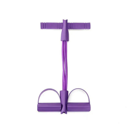 6-Pipe Elastic Yoga Resistance Band - Purple PVC Exercise Bands for Core, Arms & Legs Workouts, Home Gym Fitness Equipment