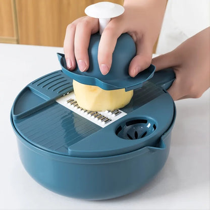 9-In-1 Multifunctional Vegetable Chopper, Carrot and Potato Manual Shredding and Slicing Machine, Radish Chopper, Kitchen Tool