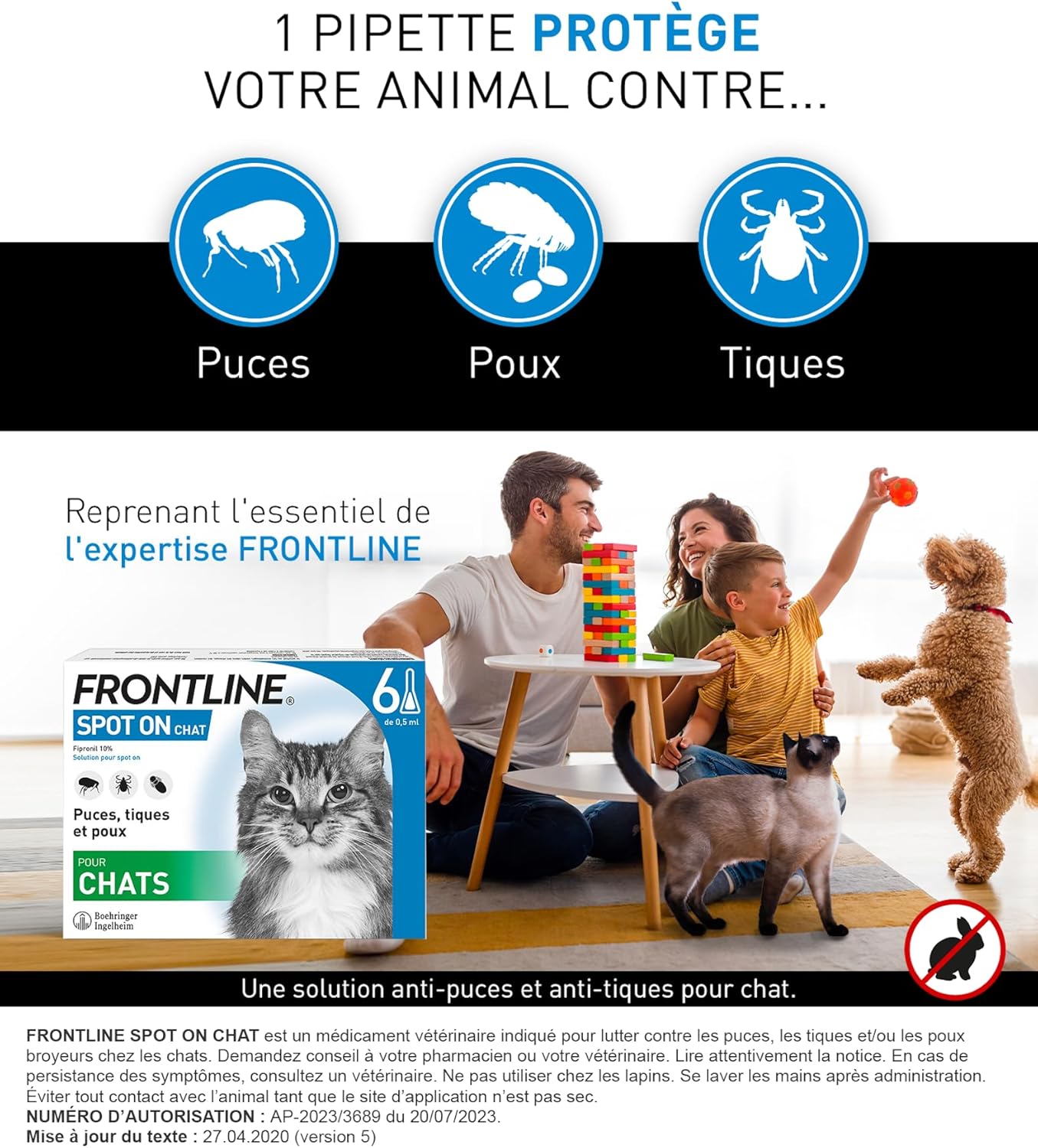 FRONTLINE Spot On Chat - Anti Puces, Tiques &amp; Poux