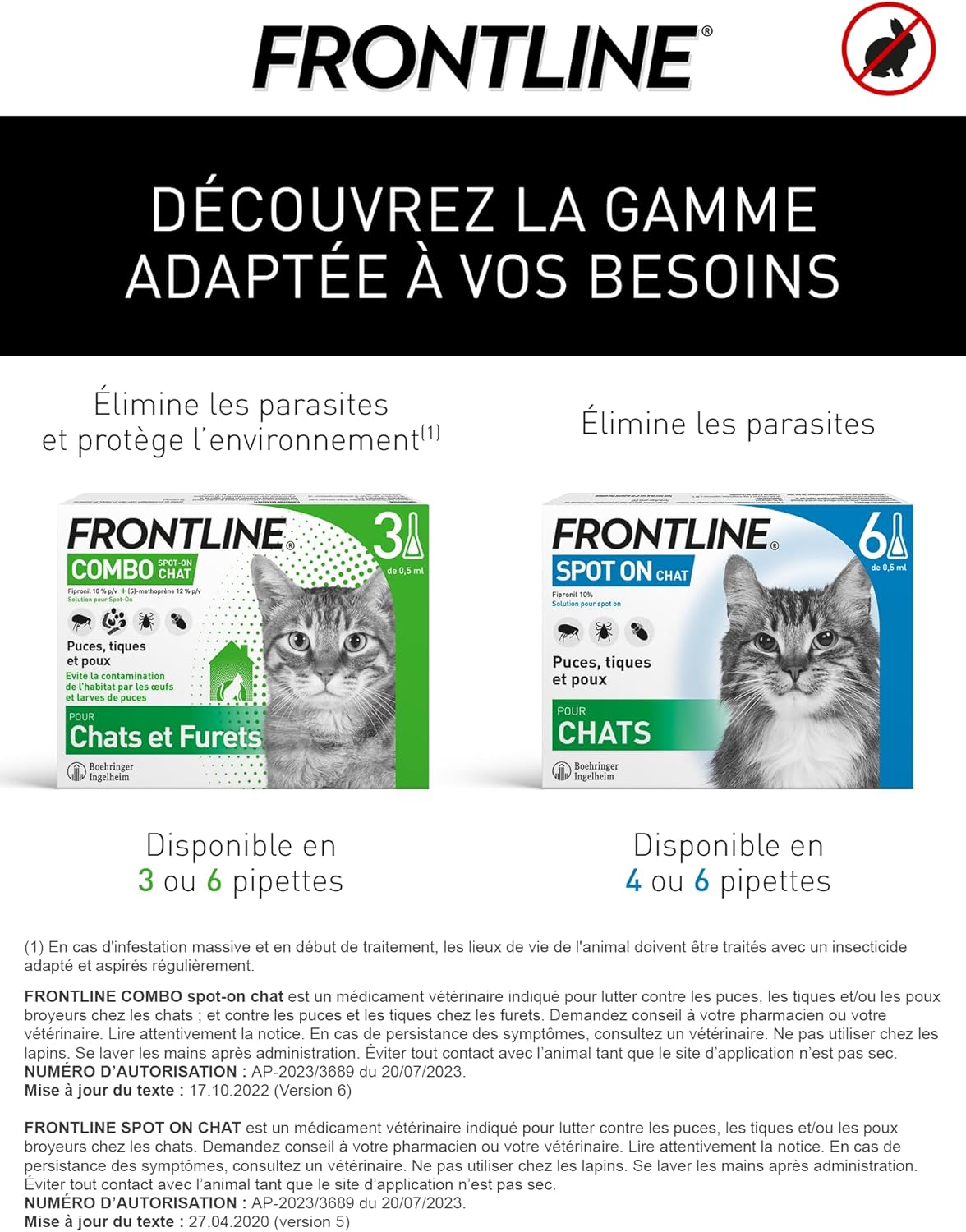 FRONTLINE Combo Chat - Anti Puces, Tiques &amp; Poux