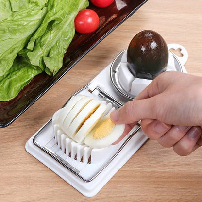 Multifunctional PP Base Egg Cutter 2-In-1 Stainless Steel Wire Pull Egg Cutter for Hanging High-Quality Kitchen Accessory Tools